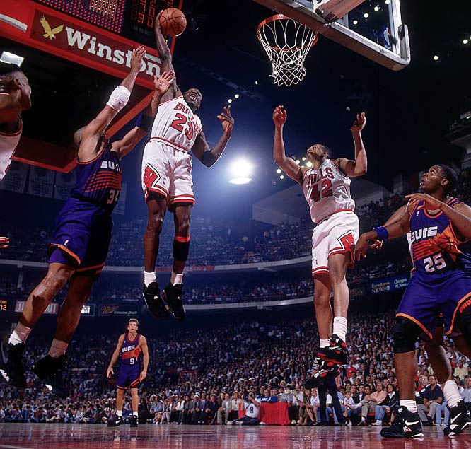Michael Jordan in the Air Jordan 8 "Playoff"