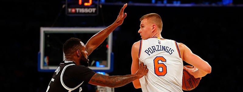 (NEW YORK DAILIES OUT) in action against the at Madison Square Garden on October 8, 2016 in New York City. The Knicks defeated the Nets 116-98. NOTE TO USER: User expressly acknowledges and agrees that, by downloading and/or using this Photograph, user is consenting to the terms and conditions of the Getty Images License Agreement.