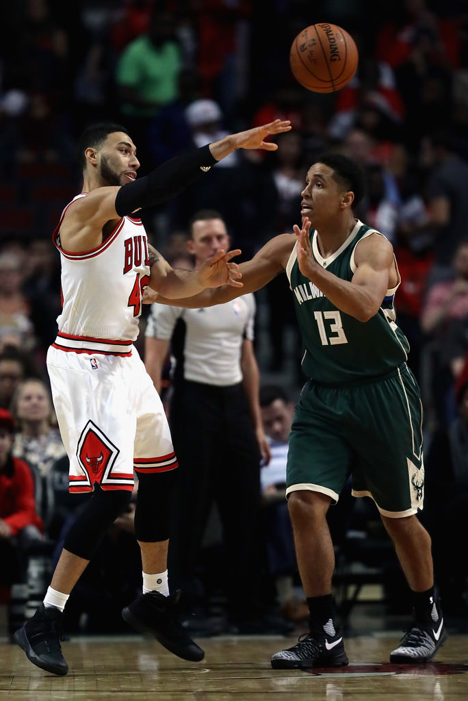 Denzel Valentine in the Nike Kyrie 2 "Triple Black" & Malcolm Brogdon in the Nike KD 9 "Mic Drop"