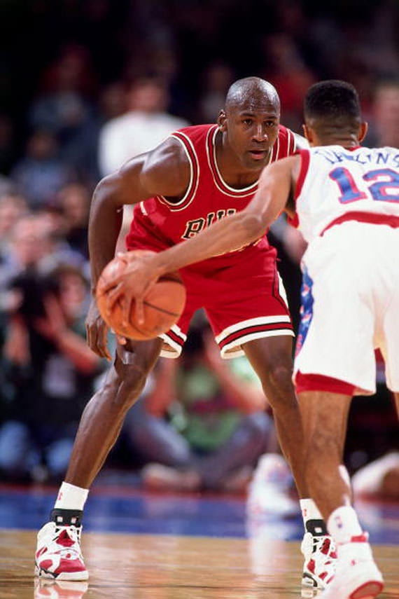 Michael Jordan in the Air Jordan 6 Carmine