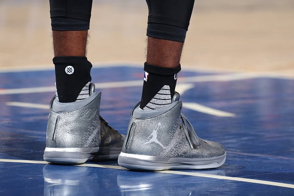 NEW YORK, NY - OCTOBER 29: The shoes of Mike Conley #11 of the Memphis Grizzlies during the game against the New York Knicks on October 29, 2016 at Madison Square Garden in New York City, New York. NOTE TO USER: User expressly acknowledges and agrees that, by downloading and or using this photograph, User is consenting to the terms and conditions of the Getty Images License Agreement. Mandatory Copyright Notice: Copyright 2016 NBAE (Photo by Nathaniel S. Butler/NBAE via Getty Images)