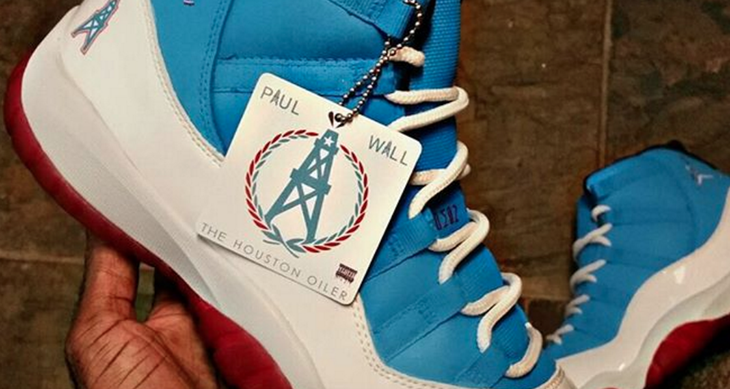 Paul Wall's Custom "Houston Oilers" Air Jordan 11s are Pretty Awesome