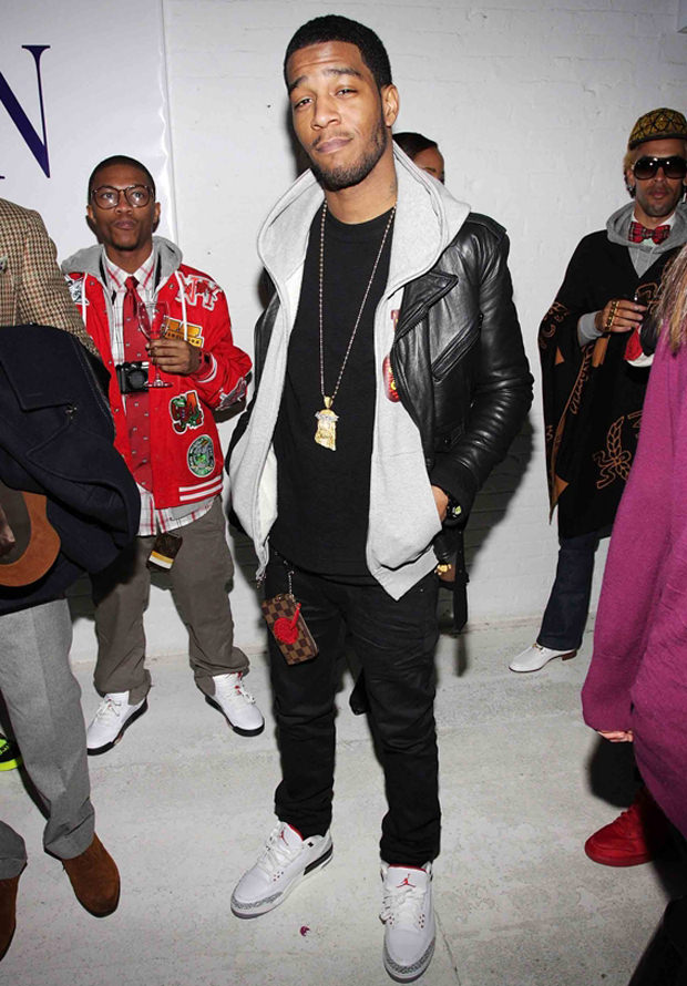 Kid Cudi in the Air Jordan 3 White/Cement