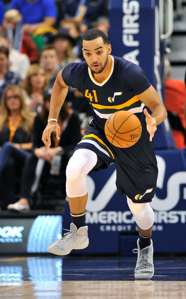 Trey Lyles in the Nike Zoom Kobe III "Fade to Black"