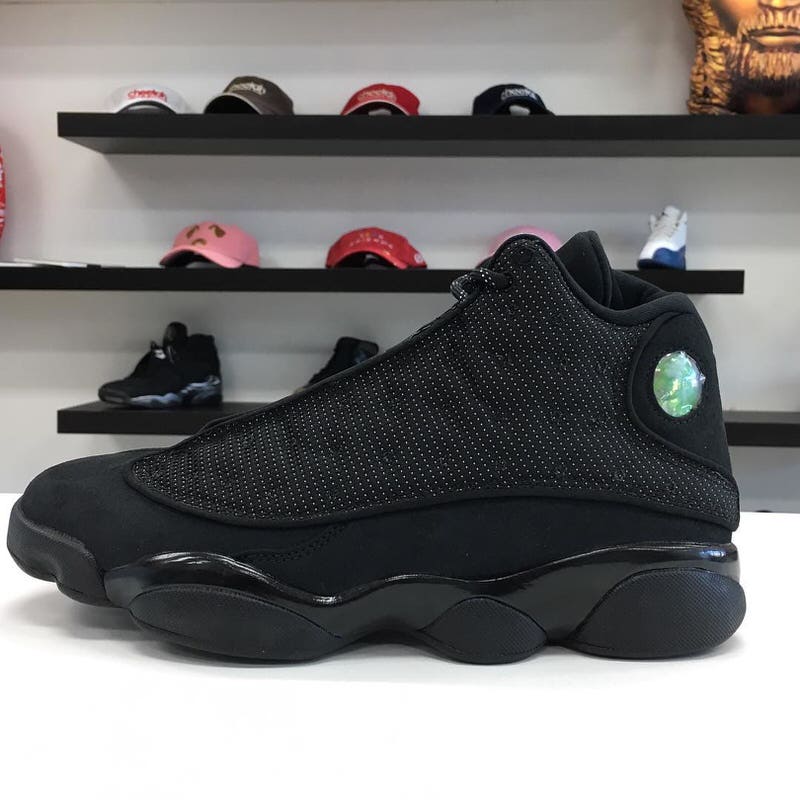 all black jordan 13 black cat