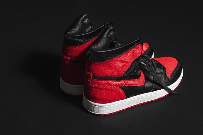 Air Jordan 1 Banned Pony Hair Custom by The Shoe Surgeon