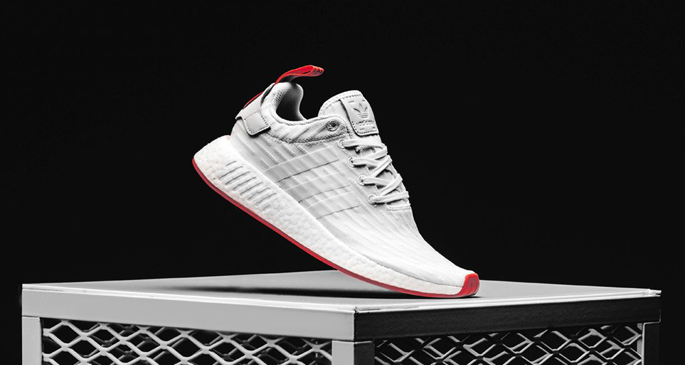 adidas nmd r2 primeknit white red