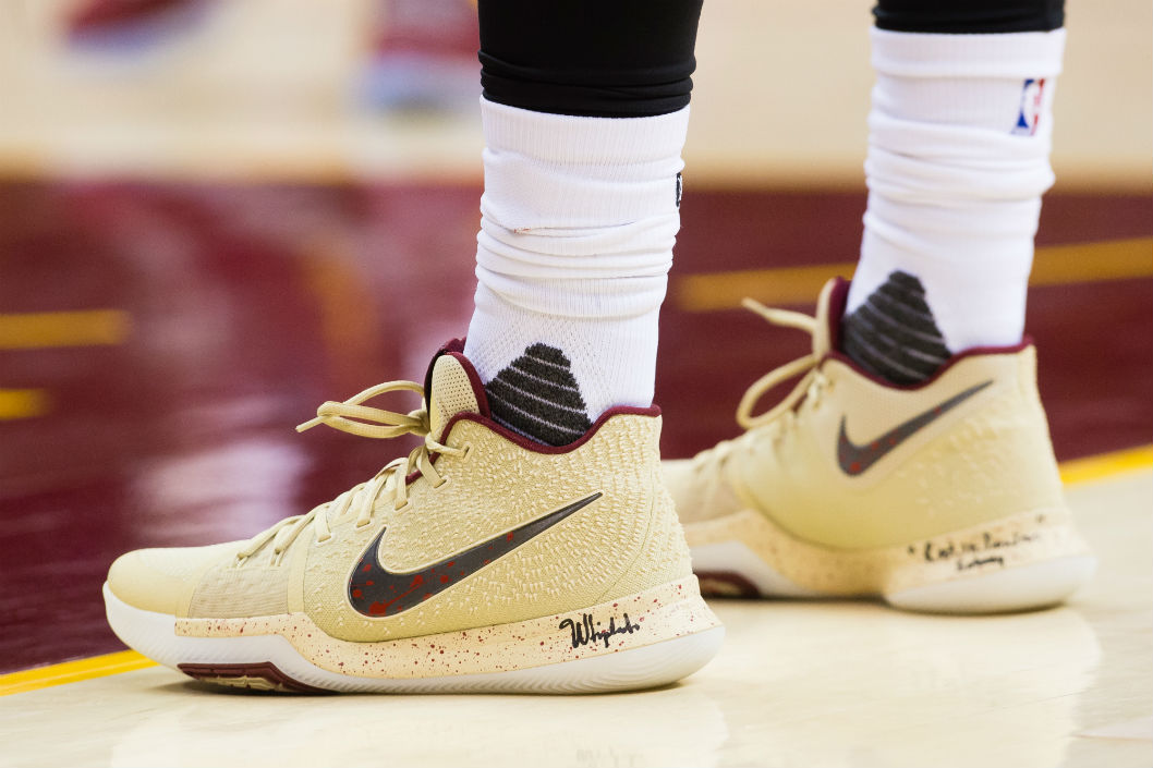 Kyrie Irving's Game 1 shoes via Getty