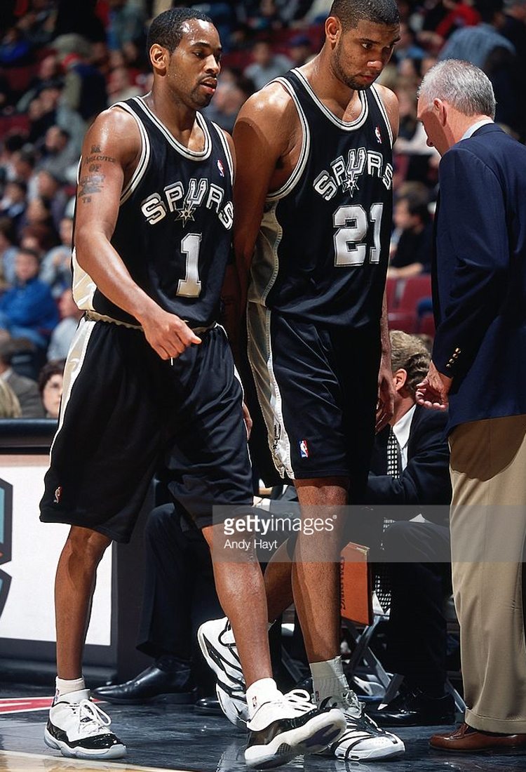 Derek Anderson in his Air Jordan 11 Low PE