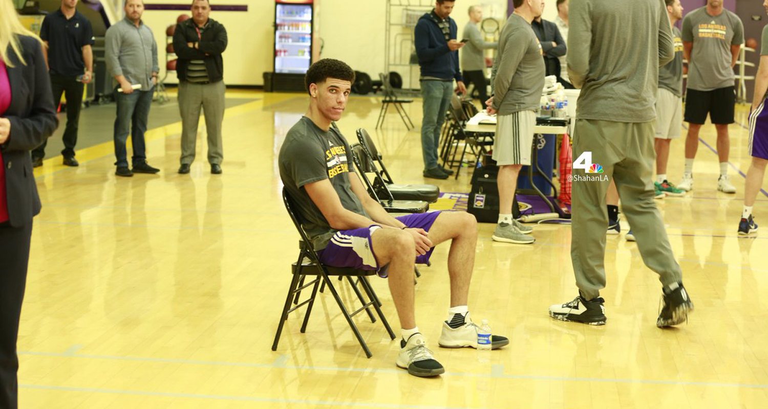 Lonzo Ball in the adidas Harden Vol. 1
