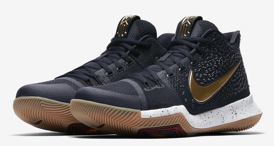 kyrie irving black and gold shoes