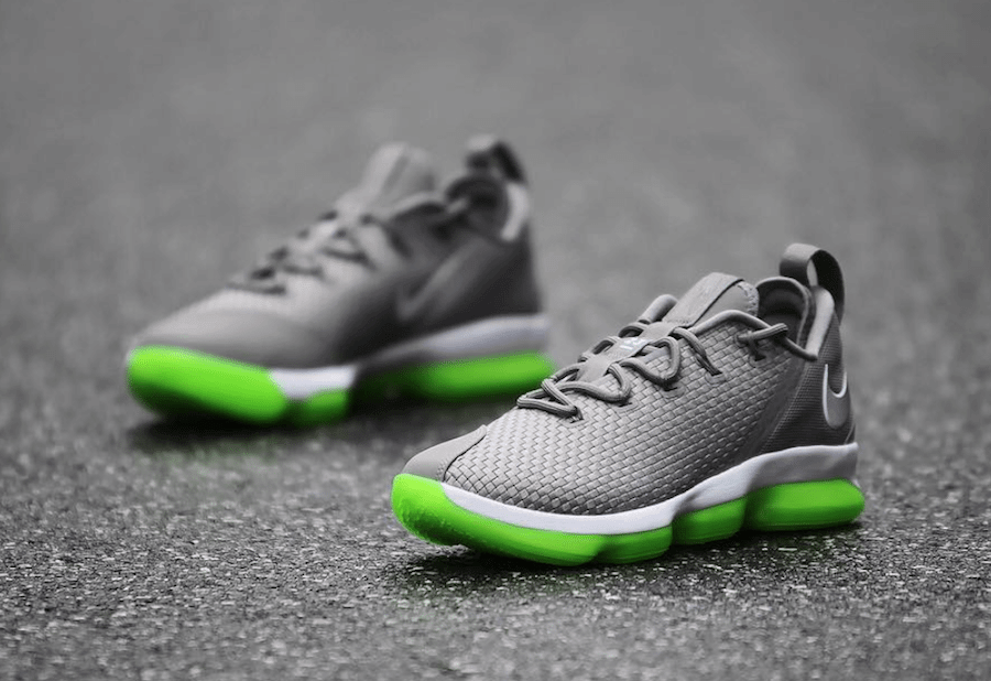 lebron 14 low grey and green