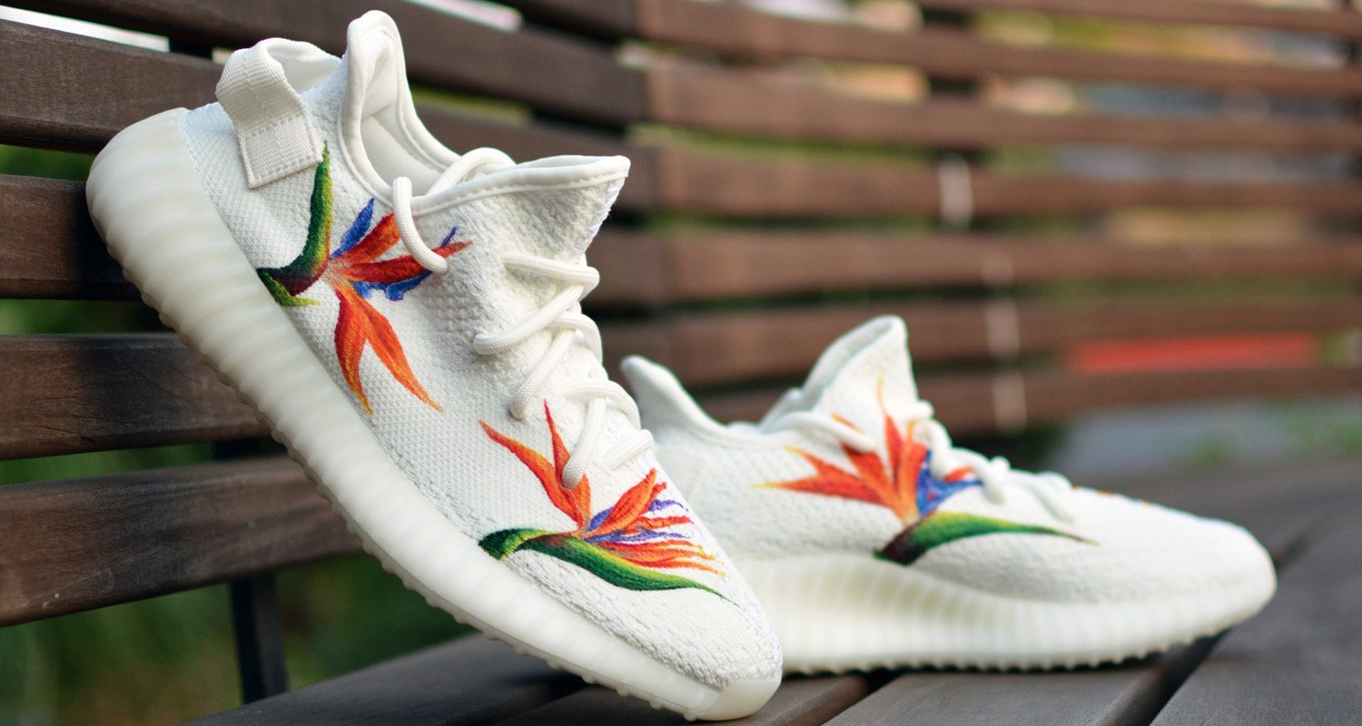 adidas Yeezy Boost 350 V2 “Birds of Paradise” Custom by Kendra's Customs