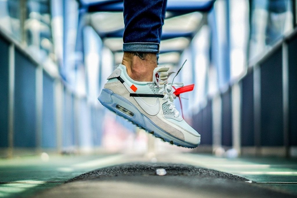 nike air max 90 off white on feet