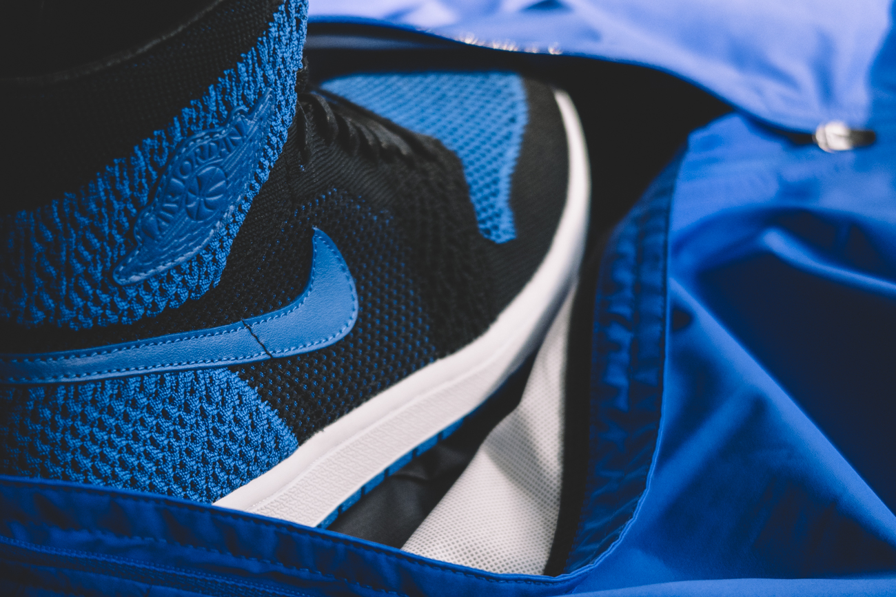Jordan 1 flyknit royal on feet clearance