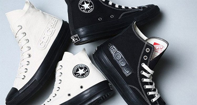 cdg x converse white or black