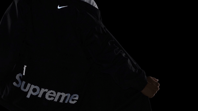 supreme nike trail running jacket black