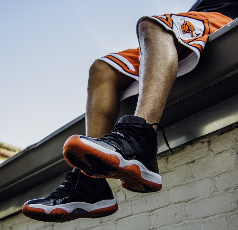 Jordan 11 red bottoms shop