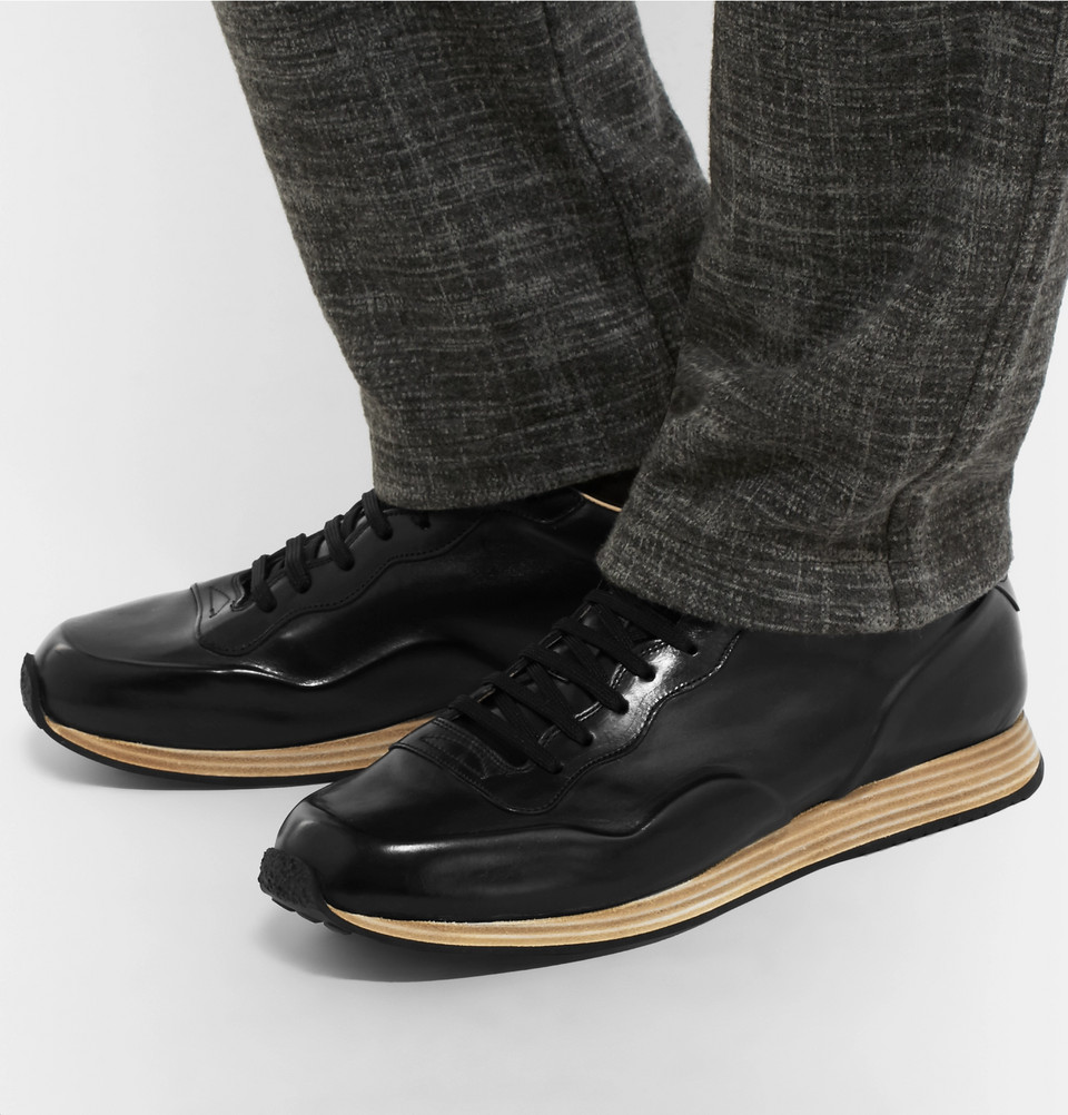 Officine Creative Keino Polished Leather Sneakers