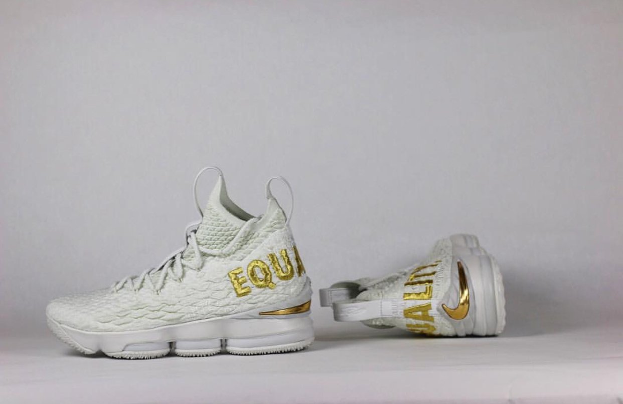 lebron 15 white and black equality