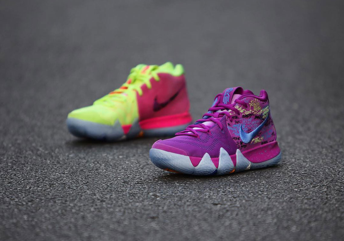 Kyrie 4 confetti hotsell footlocker