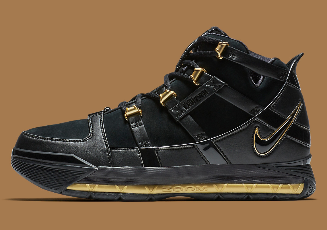 lebron james nike black and gold