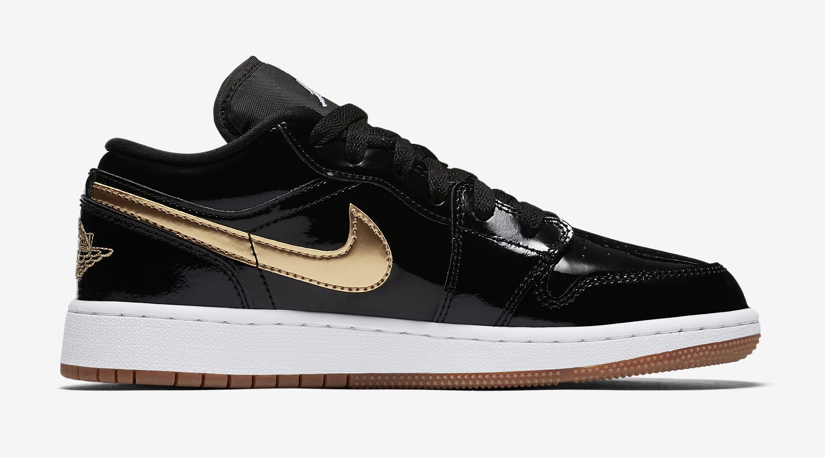 black and gold low top 1s