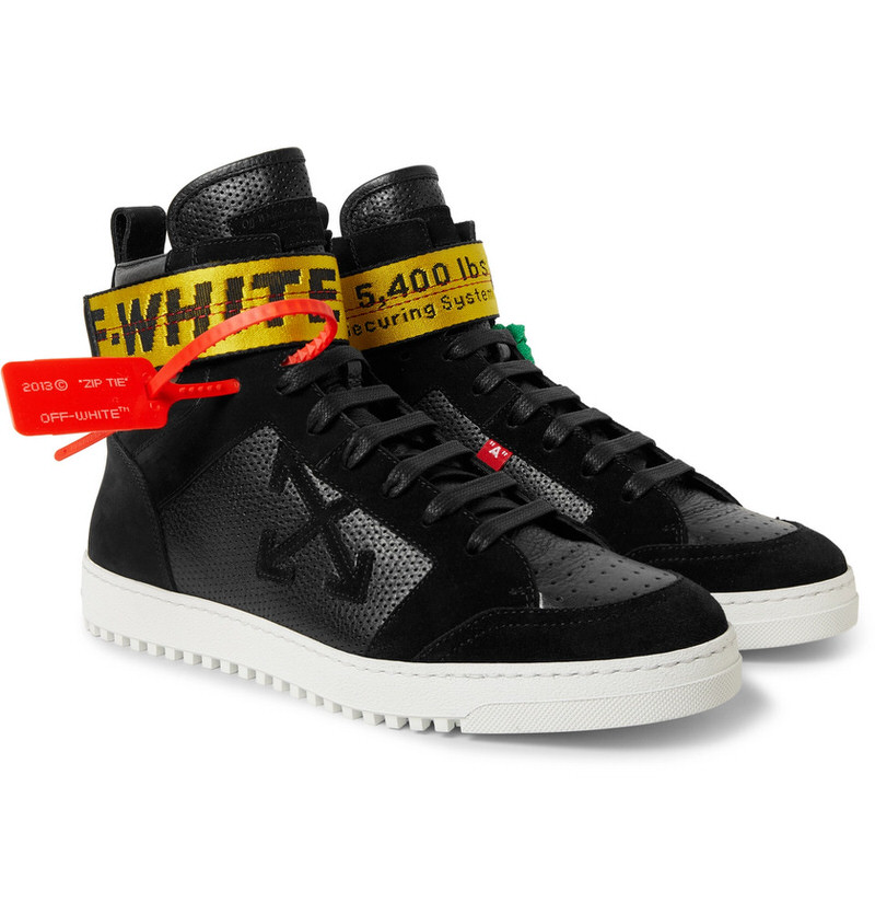 off white black high top sneakers