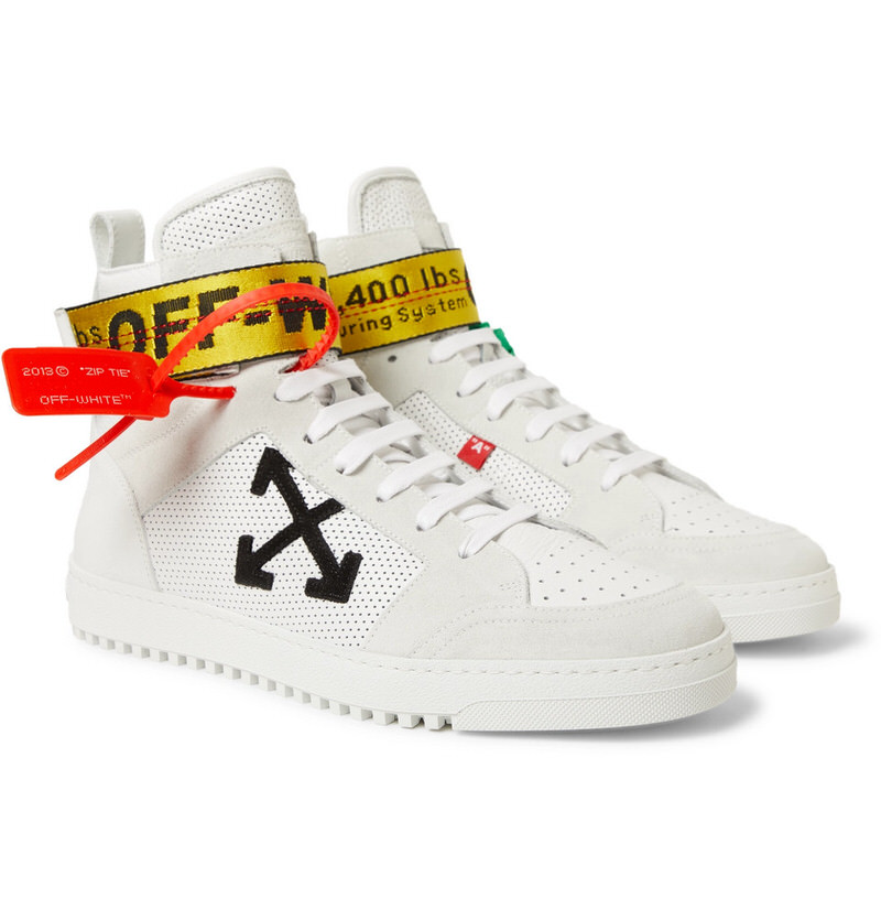 off white high top sneakers