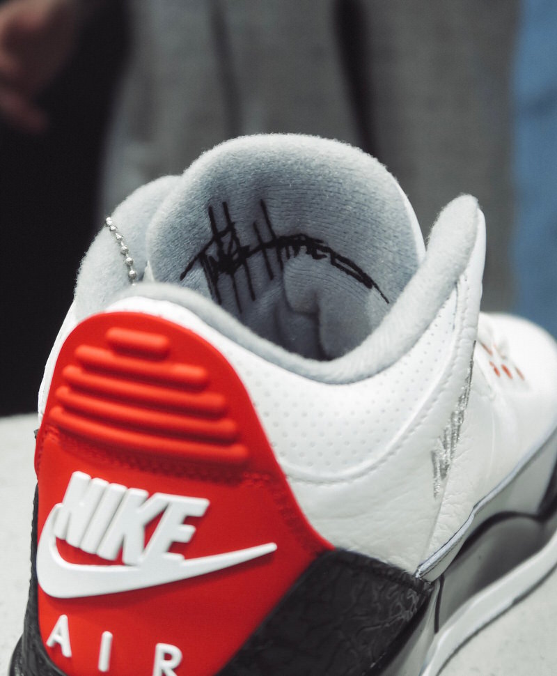 Jordan 3 tinker red outlet on feet