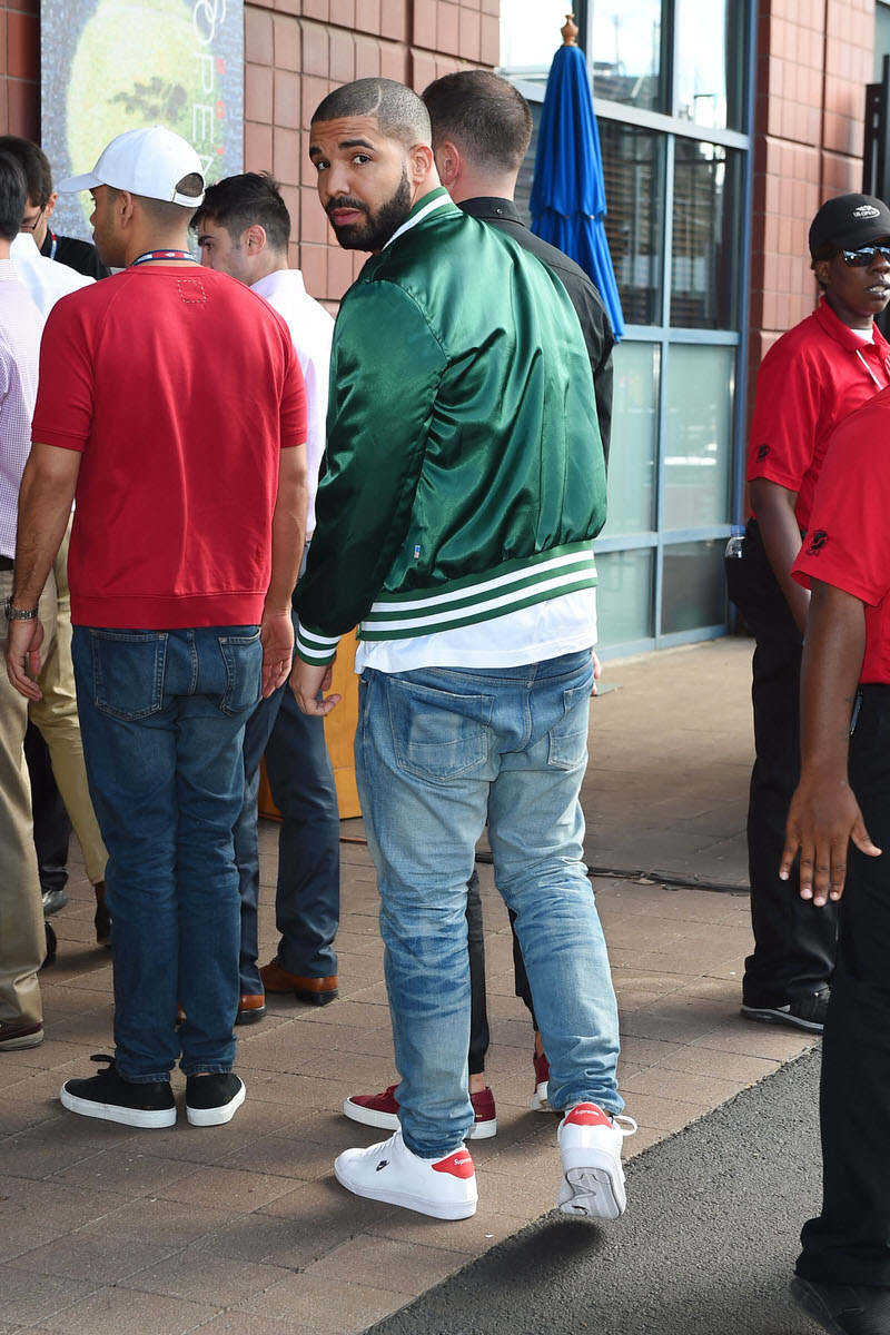Drake gears up for Wimbledon in the Supreme x Nike Tennis Classic.