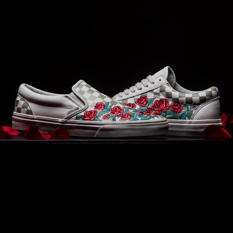 classic slip on dx rose embroidery