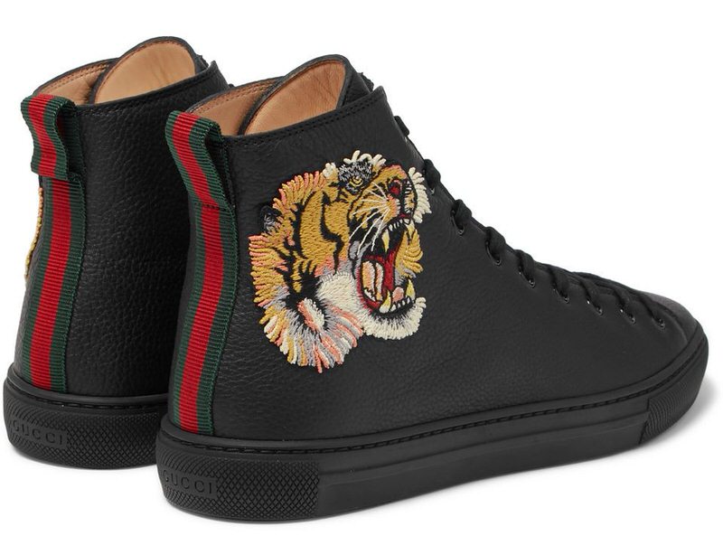 Gucci Major Tiger Appliquéd Sneakers