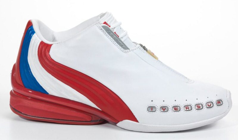 allen iverson red white and blue shoes