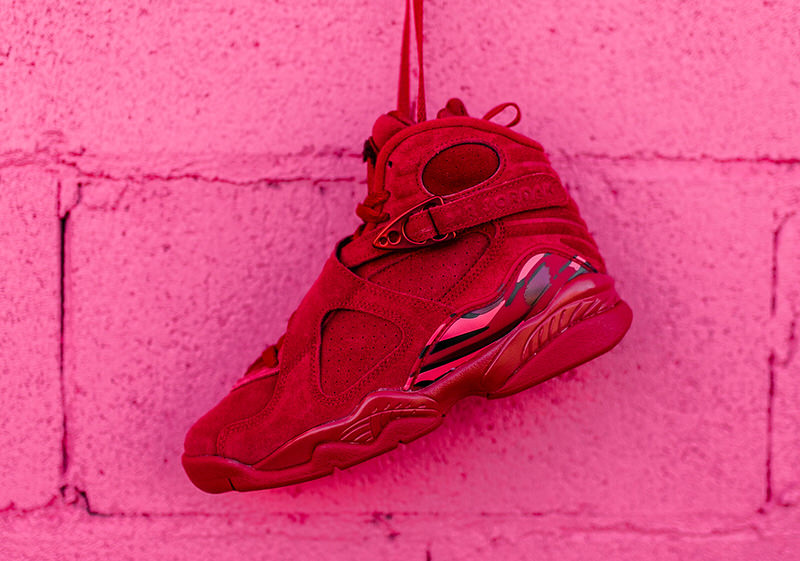 all red valentine jordans