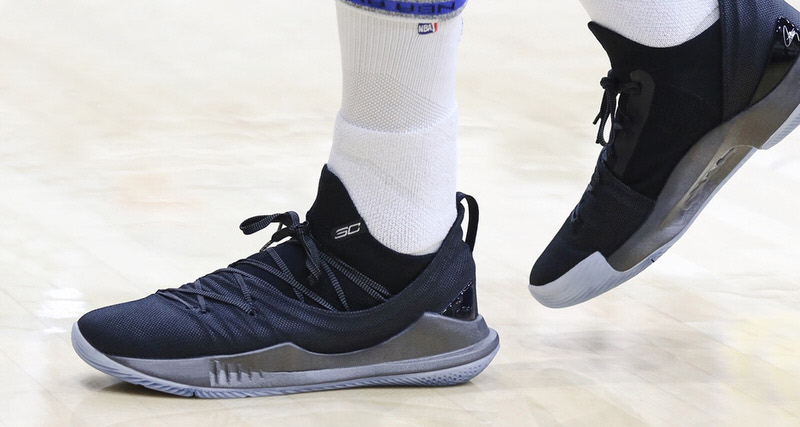Stephen Curry In The New Under Armour Curry 5 
