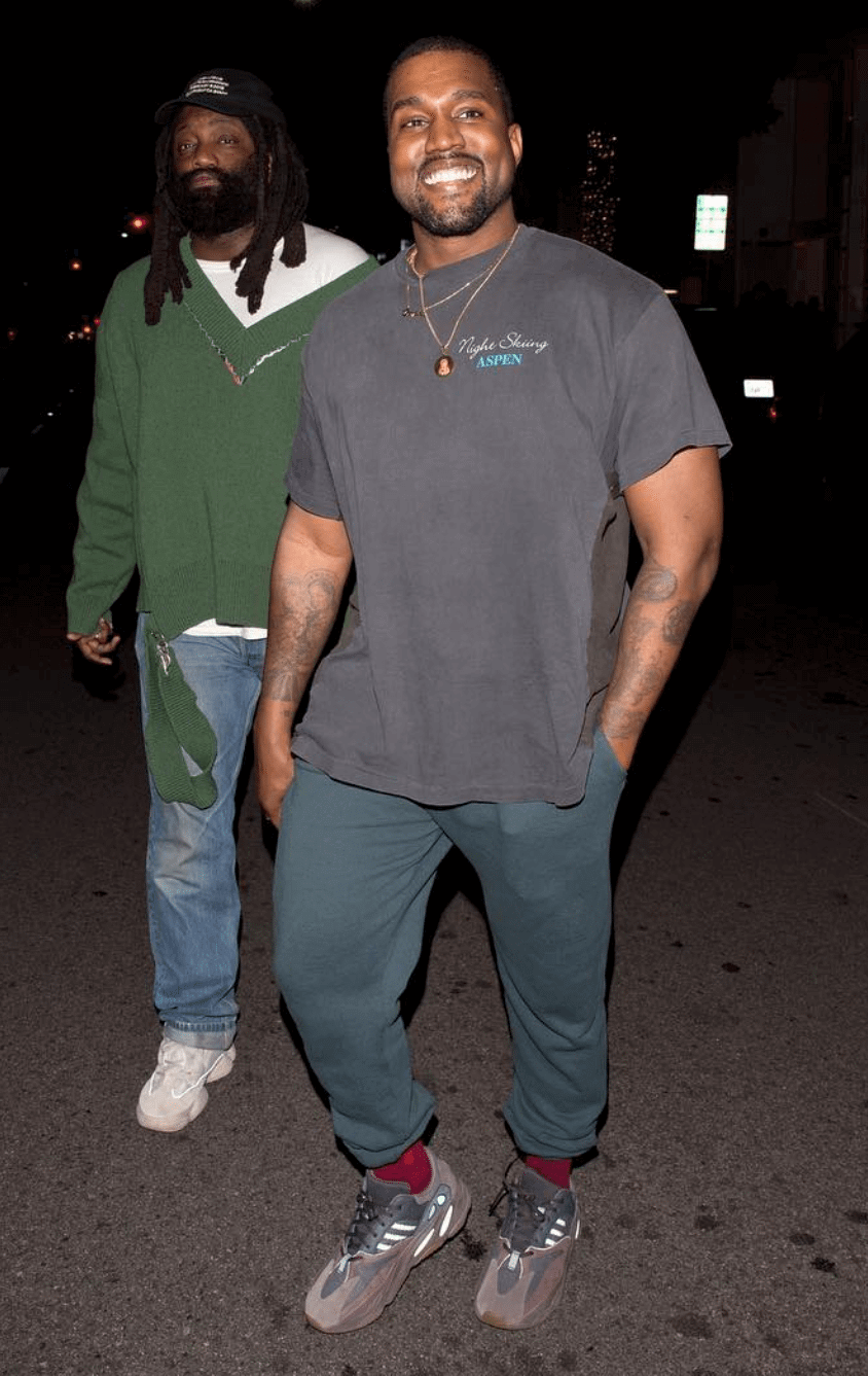 kanye wearing semi frozen yellow