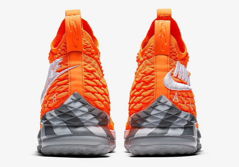 grey and orange lebron 15