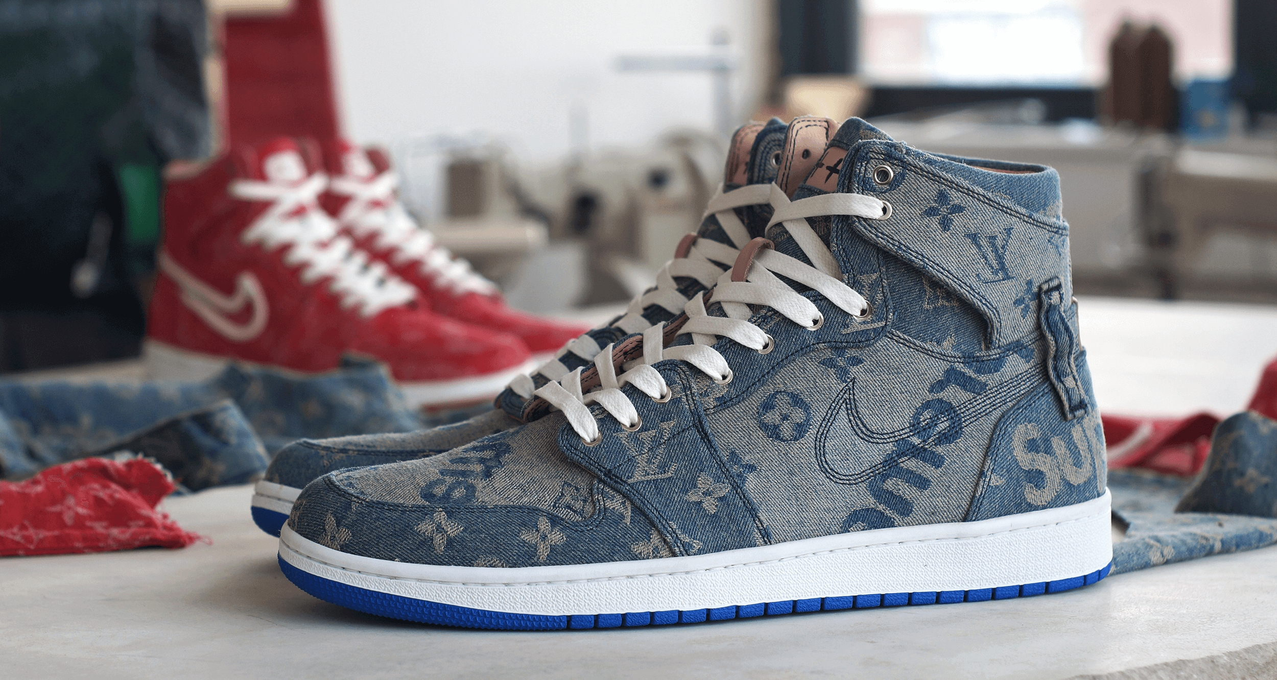 Supreme Louis Vuitton Air Jordan 1 Custom - Sneaker Bar Detroit