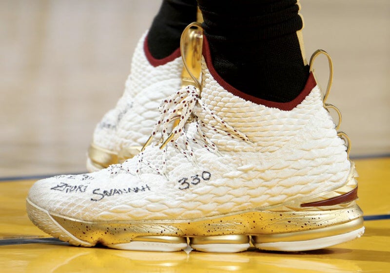 SoleWatch: LeBron James Wears Another 'Cavs' Nike LeBron 15 PE