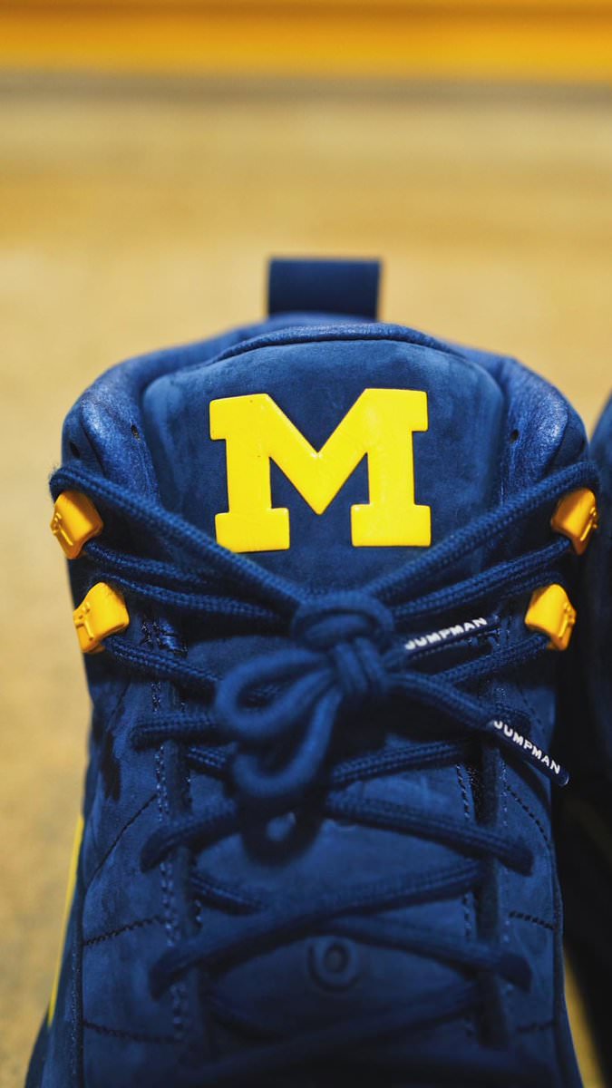 Jordan 12 michigan on feet online
