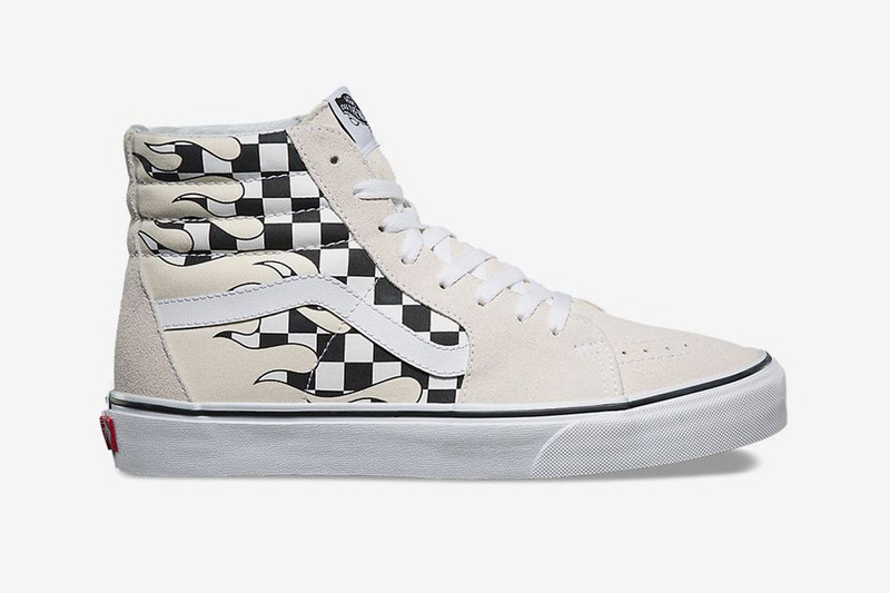 vans checkered with flames