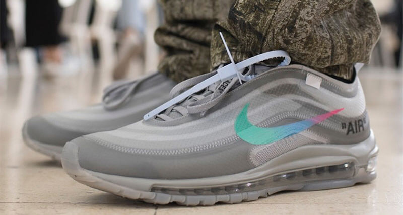 air max off white green