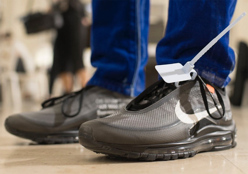 off white air max 97 black on feet