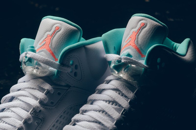 Air Jordan 5 White/Light Aqua