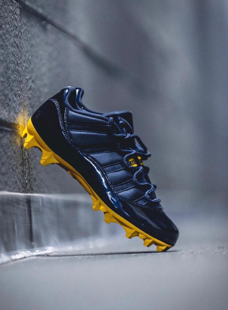 Air Jordan 11 Low Michigan PE Cleats Nice Kicks