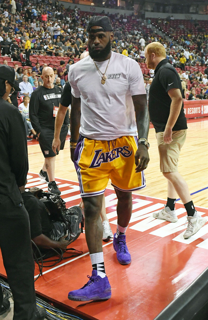 LeBron James Wears Purple Suede Nike Air Zoom Generation PE With Lakers Gear Nice Kicks