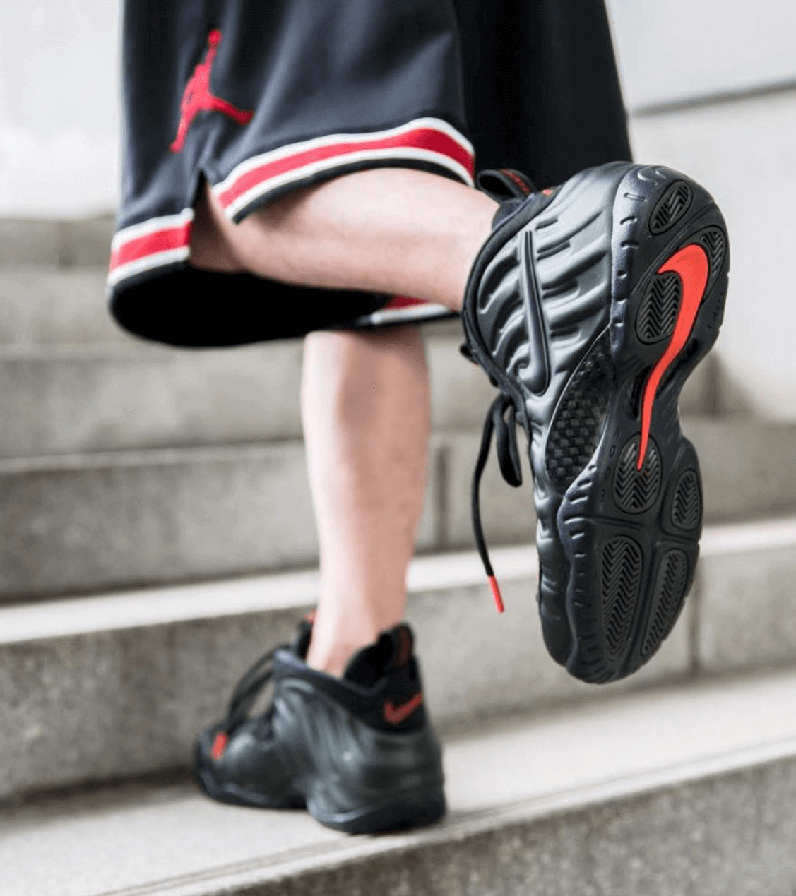 foamposite pro sequoia on feet