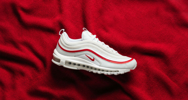 nike air max 97 white pure platinum university red