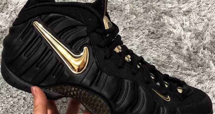 black and gold foamposite mens